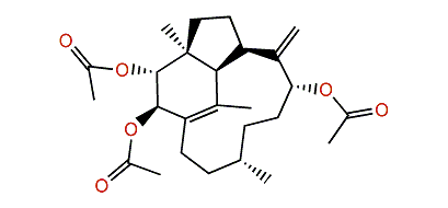 (2R*,3R*,4S*,7R*,9R*,12S*,16S*)-Trinervita-1(15),8(19)-diene-2,3,9-triyl triacetate